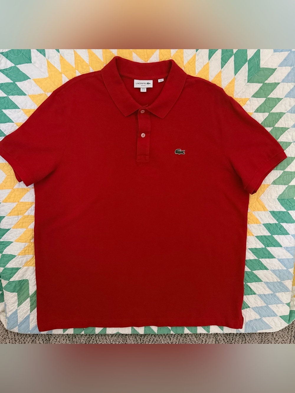 Lacoste Slim Fit Red Pique Polo Shirt Men’s 3XL (FR 8)